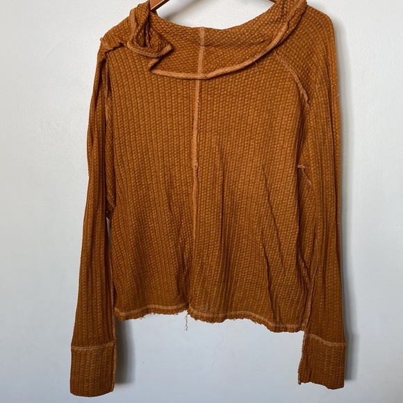 Free People We The Free Wildcat Thermal Sweater in Cedar - Picture 9 of 11